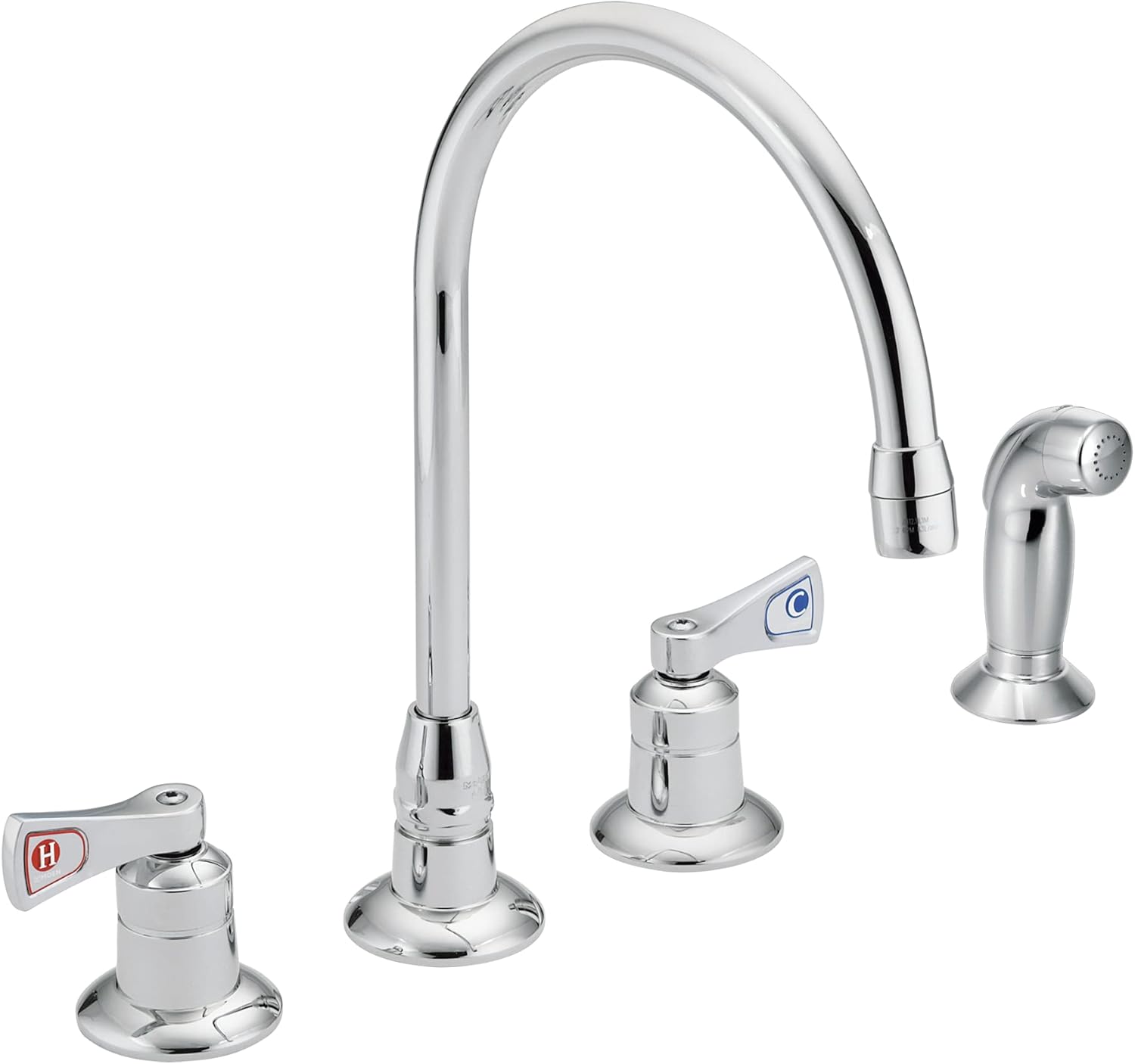Moen 8242 Commercial M-Dura Kitchen Faucet with Side Spray with 2.5-Inch handles 2.2 gpm
