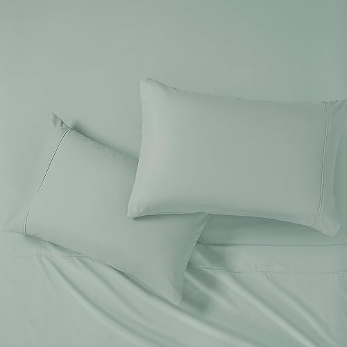 Miniatura 6 de Modern Threads Sábanas de microfibra suave, incluye sábana encimera, sábana bajera con bolsillos profundos y fundas de almohada, color liso, humo,