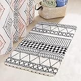 HAOCOO Bathroom Rugs 20''x31'' Modern Geometric Velvet Bath Mat Non-Slip Tribal Style Bath Rugs Soft Luxury Microfiber Machine-Washable Floor Rug for Tub Shower