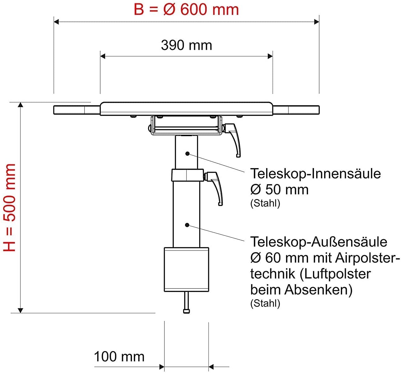 MAUL Stehpult höhenverstellbar Braun mobil neigbar mit Rollen | flexibles Arbeiten im Stehen, sichere Fixierung dank Feststellrädern, kippbare Ablage für bequemes Lesen, stabiler Sternfuß