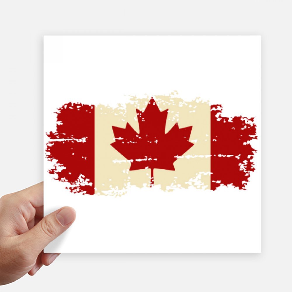 Autocollant carré 20 cm drapeau canadien impression de qualité supérieure