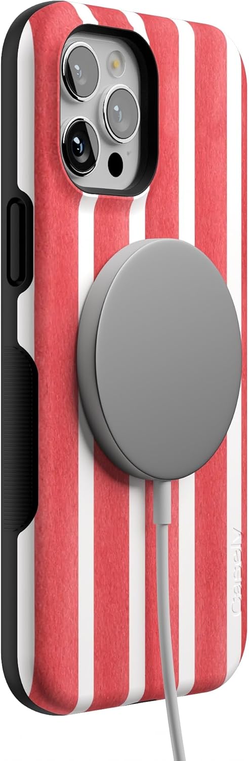 Casely iPhone 12 Pro Max Case | East Coast Summer | Red Stripes | Bold Protective Design | MagSafe Compatible Design