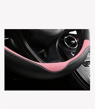 Carbon Fibre Leather D Shape Car Steering Wheel Cover For Hyundai Creta II 2021 2022 Auto Accessories(Blu)