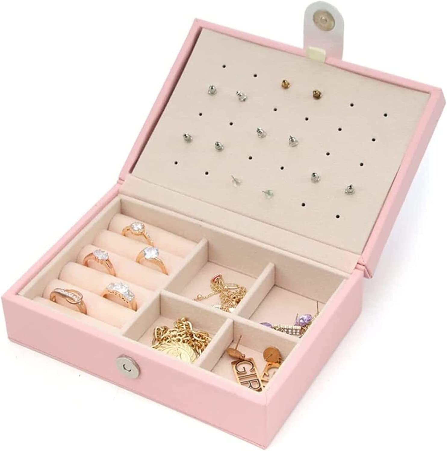 TIANQIHAO Jewelry Box Practical Earrings Necklaces Display Leather Jewelry Organizer For