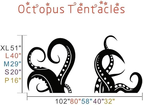 Miniatura 3 de DigTour WallArt Vinilo adhesivo de pared de tentáculos de pulpo Sprut Kraken Decoración de pared Ocean Sea Animal Wall Sticker Vinilo Decoración de