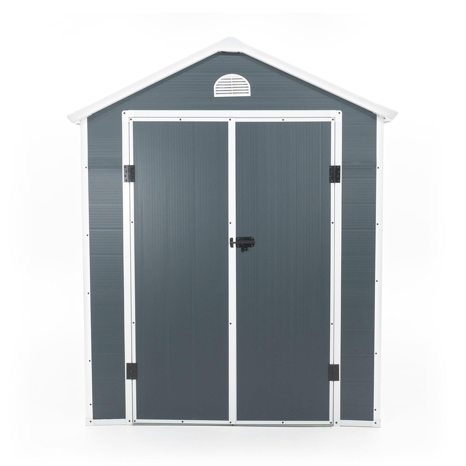 Gardiun Caseta de Resina para Exterior New Fiorella 5,32m² 188x278x225 cm Ventanas Laterales y Respiraderos Antracita/Blanco