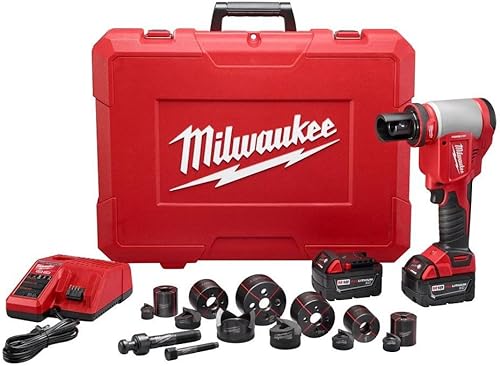 Milwaukee 2676-22 M18 Forcelogic Herramienta Knockout de 10 toneladas Kit de 12 pulgada a 2 pulgadas Milwaukee 2676-22 M18 Forcelogic Herramienta Knockout de 10 toneladas Kit de 12 pulgada a 2 pulgadas