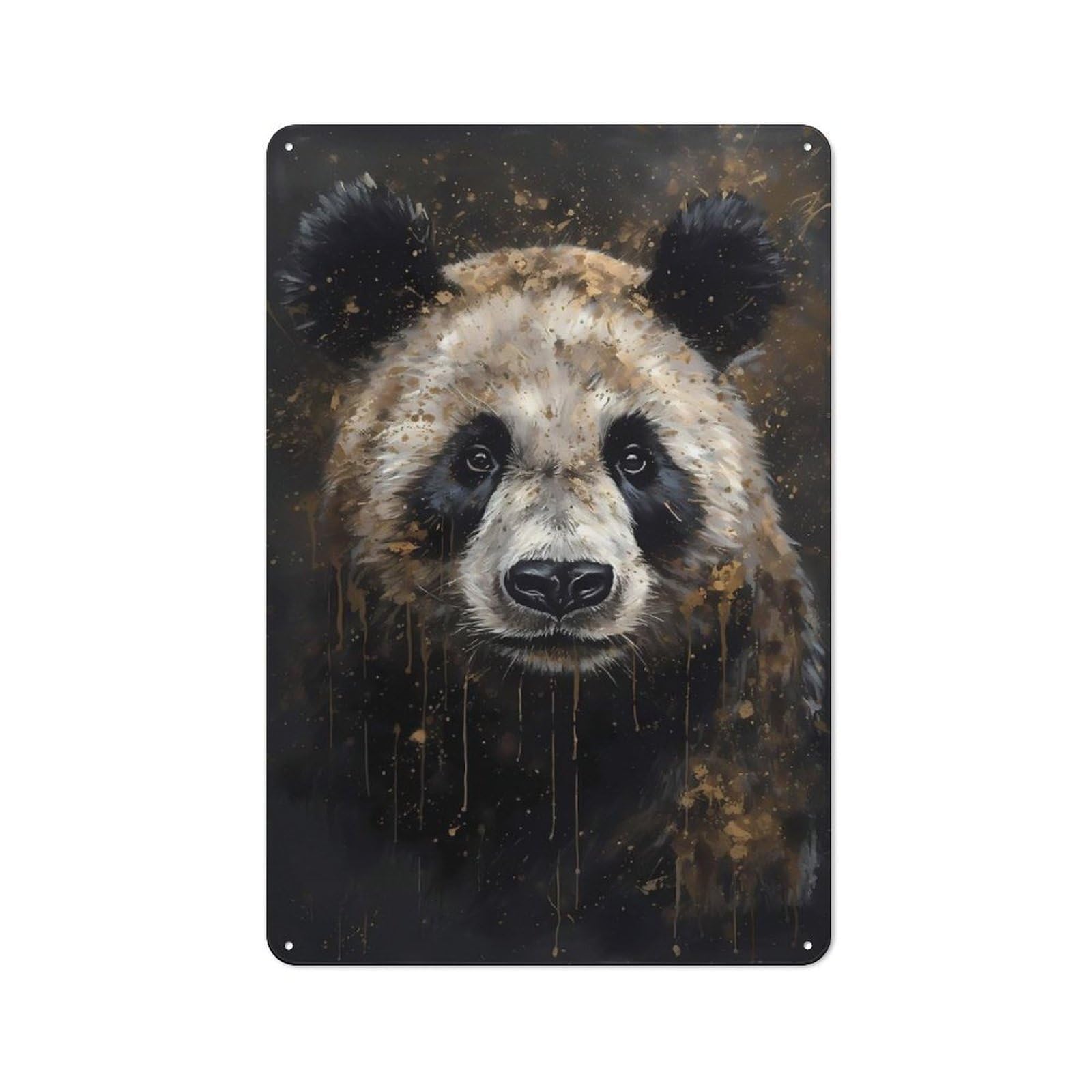 Junmoney Panda Fantasy Genre Retro Metal Sign 30X20cm Featuring For Bar Or Restaurant, For Bar Decor Enthusiasts