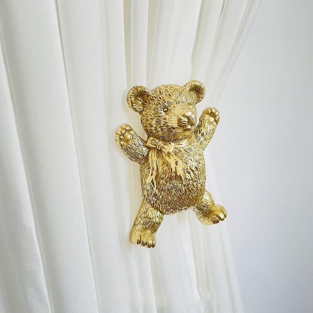 Crochets de Rideaux en Laiton, embrasses de Rideaux décoratives en Forme d'ours, Crochets pour Rideaux muraux (Gauche), Gauche,Left