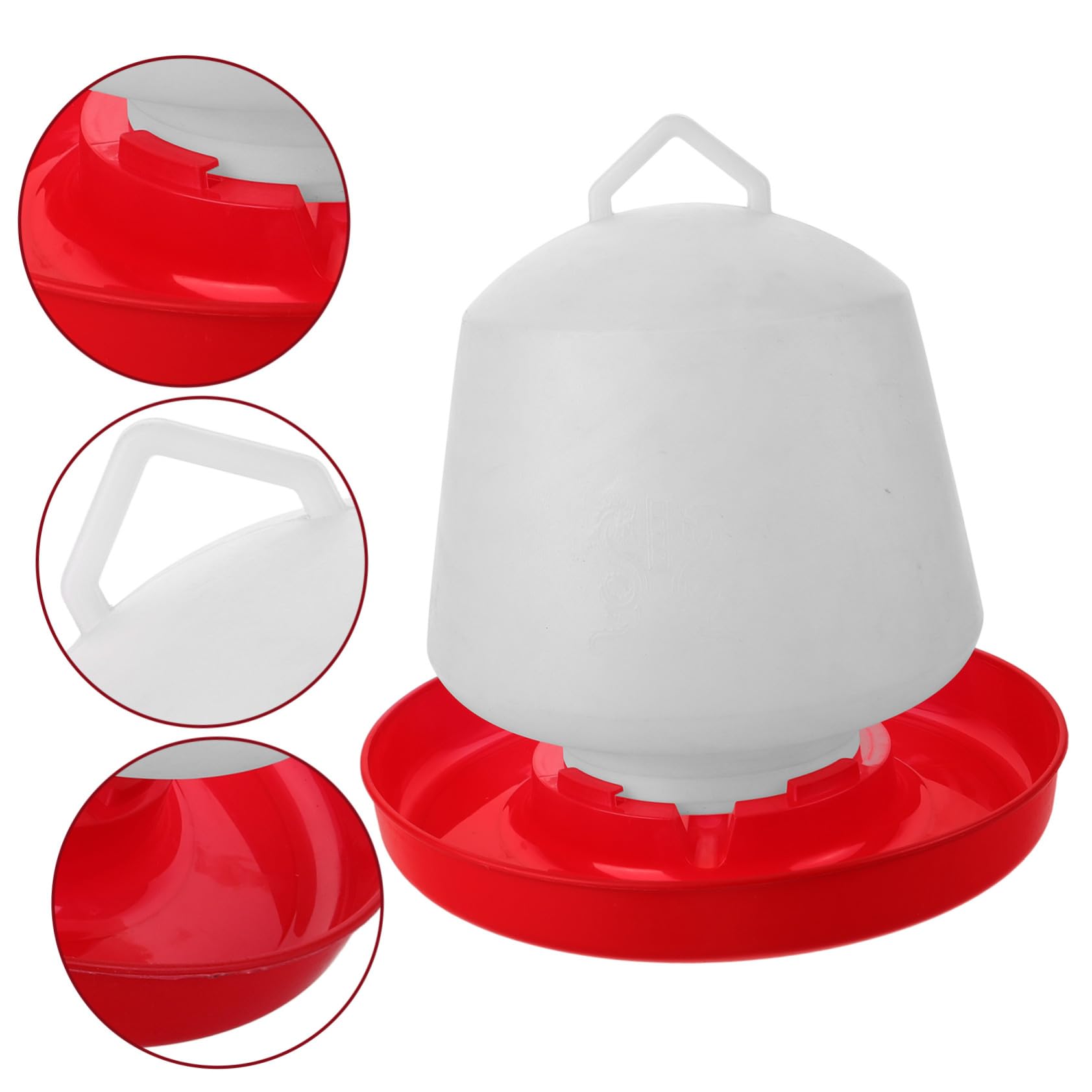 TOYANDONA Mangiatoia per Pollame Resistente alla Pressione e Forte Robustezza Design Creativo in Plastica Bianca per Alimentazione di Galline e Oche All'aperto