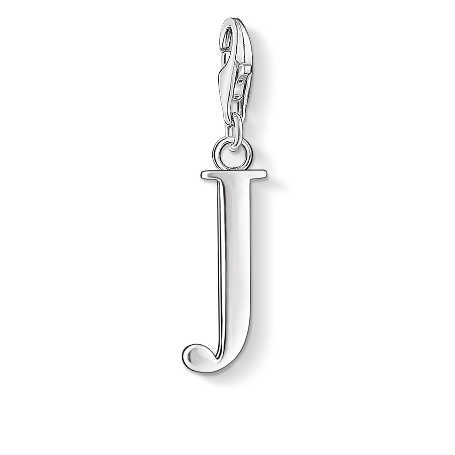 Letter "J" Charm, Sterling Silver