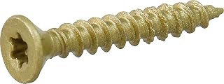 Power Pro Premium One Multi-Material Flat Head Screws, Epoxy Coated Steel, Fasten in Wood, Metal, Concrete, Drywall and Plastic, Bronze, #6 x 1 inch, Box of 40 Screws