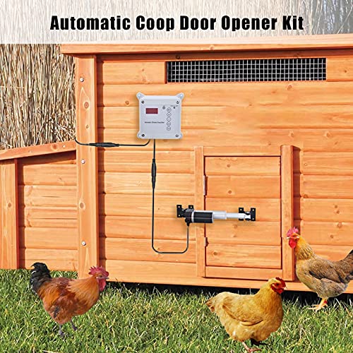 RYUNQ Automatischer Hühnerstall Türöffner, Hühnerklappe Automatisch Timer und Lichtsensor Horizontal, Elektrischer… – Bild 4