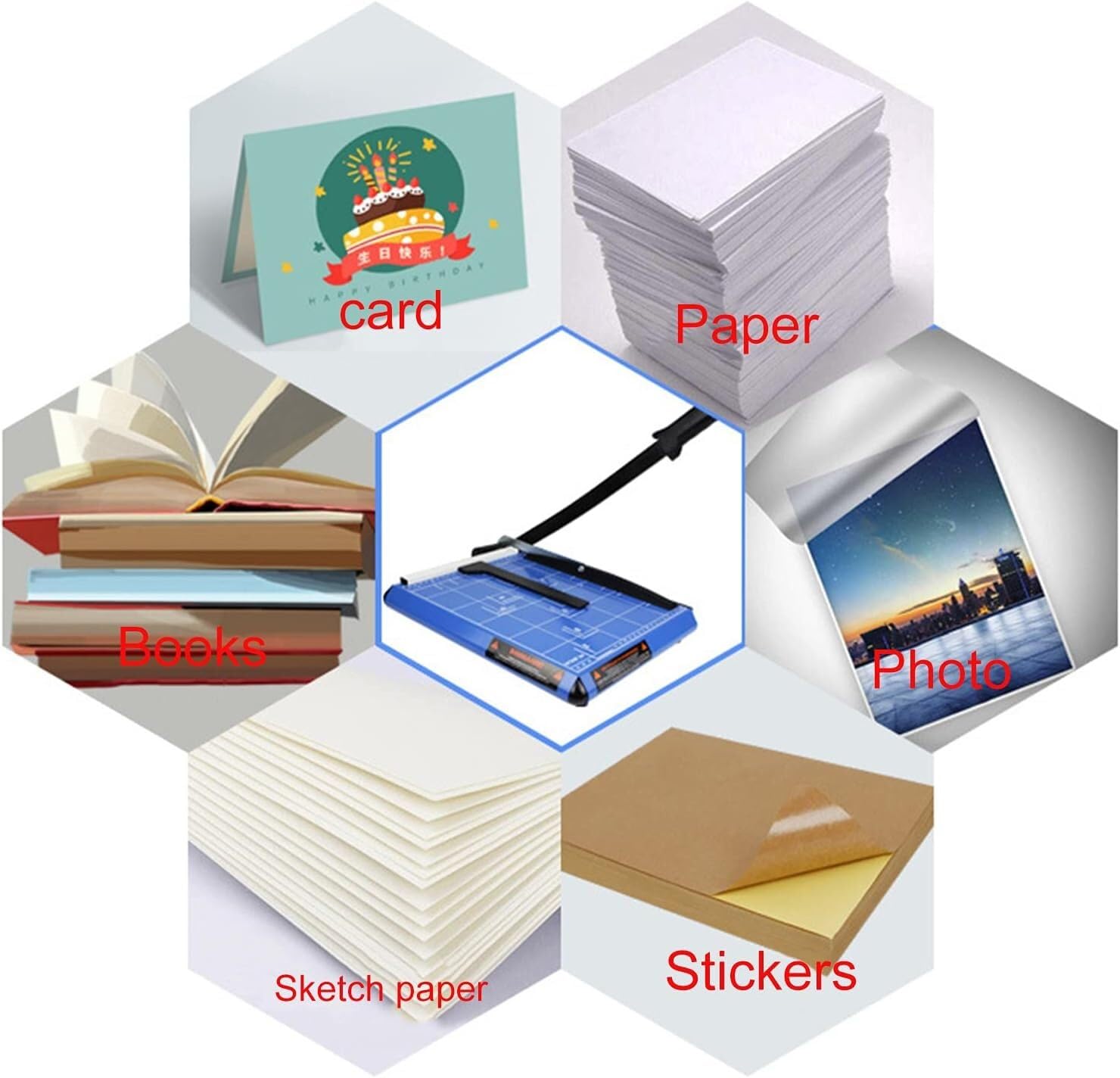 Kleiner Papierschneider, A4-Papierschneider, Hochleistungs-Papierschneider, Kariertes Papier, Foto-Bastelmaschine, Schnittlänge 12 Blatt, Kapazität für den Heimgebrauch, Multifunkt