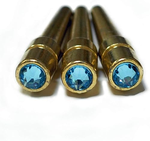 Miniatura 7 de WE Games Juego de 3 clavijas de latón con cristales austriacos Swarovski, color azul zafiro