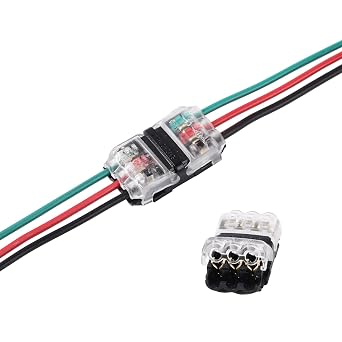 Low Voltage Wire Connectors, Quick Solderless Wire Splice Connectors, Wire Tap 20-24 Gauge Wire Connectors Splicer, 2 Way 3 Pins 12 Pack
