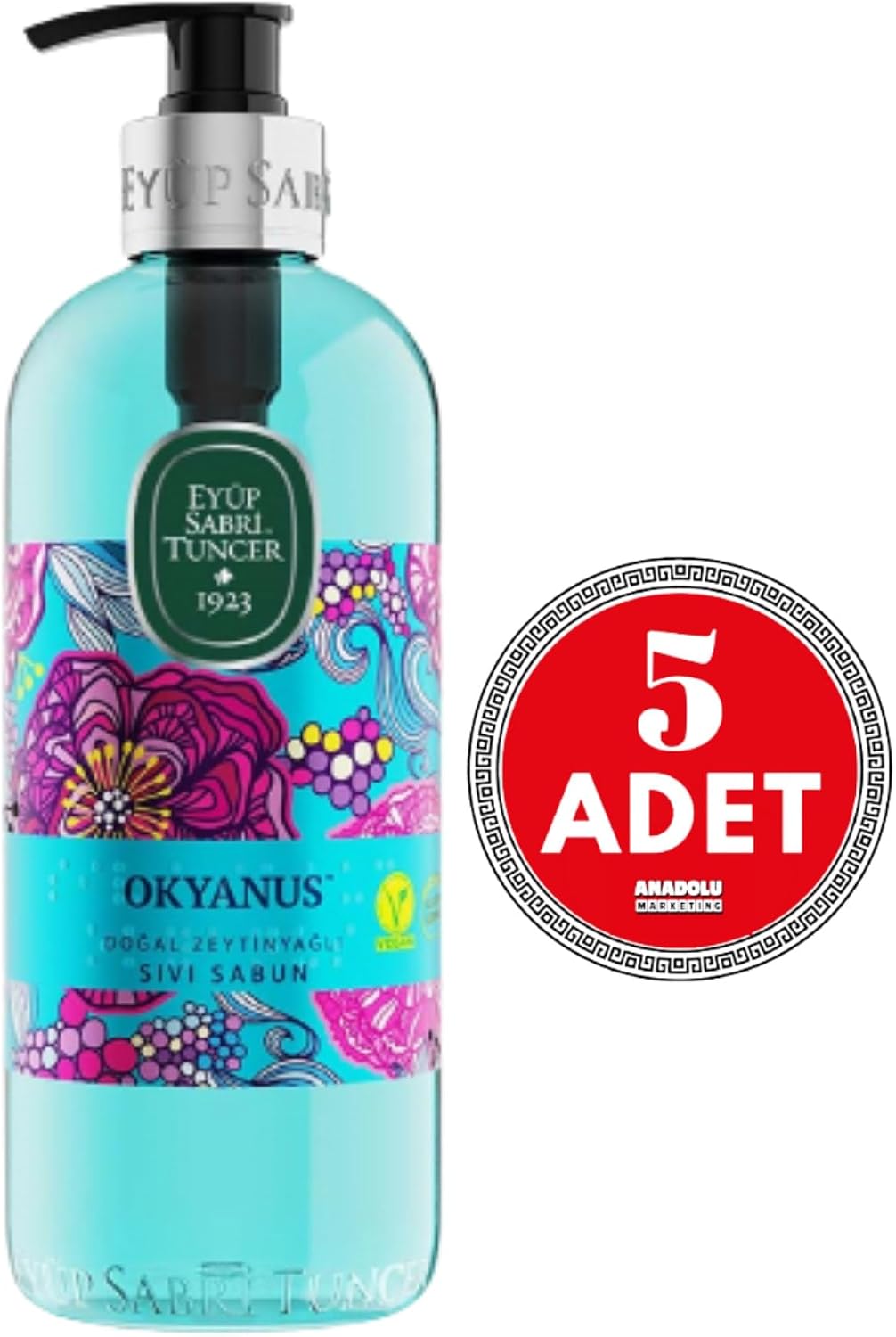 Eyüp Sabri Tuncer Doğal Zeytinyağlı Sıvı Sabun Okyanus 500 ml x 5 Adet