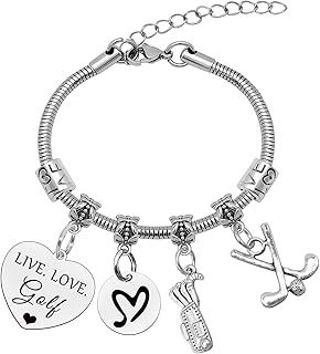Golf Gifts for Women Golf Bracelets Golf Jewelry Golf Lover Gifts Golf Themed Gifts Funny Golf Gift Ideas Retirement Birthday Gifts for Friend Golf Players Bracelet Golf Team Gifts