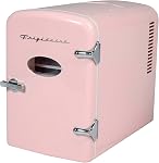 Frigidaire rose Mini Refroidisseur personnel de réfrigérateur, 1 Gal Capacité convient à Six Canettes, Comprend des prises pour Home Outlet & DC chargeur - 9.84" D x 7.09" W x 10.35" H