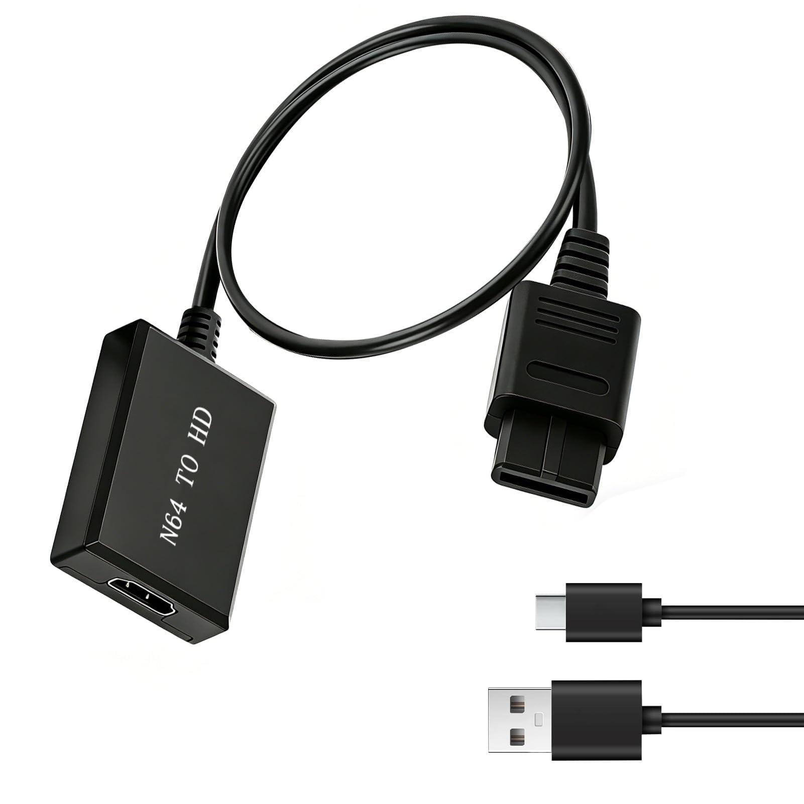 Convertidor N64 a HDMI para Nintendo 64/SNES/N64, Cable Adaptador para SNES a HDMI, Video HD 480p/720p con Audio Estéreo, Relación de Aspecto 16:9/4:3, para GameCube/SFC/NGC/Consola/Monitor/Proyector
