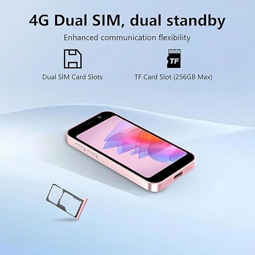 Vista 5 de Mini teléfono 4G desbloqueado Mini Smartphone 4GB+128GB Batería más pequeña del mundo 2000mAh Pantalla táctil HD Teléfono móvil compacto para niños