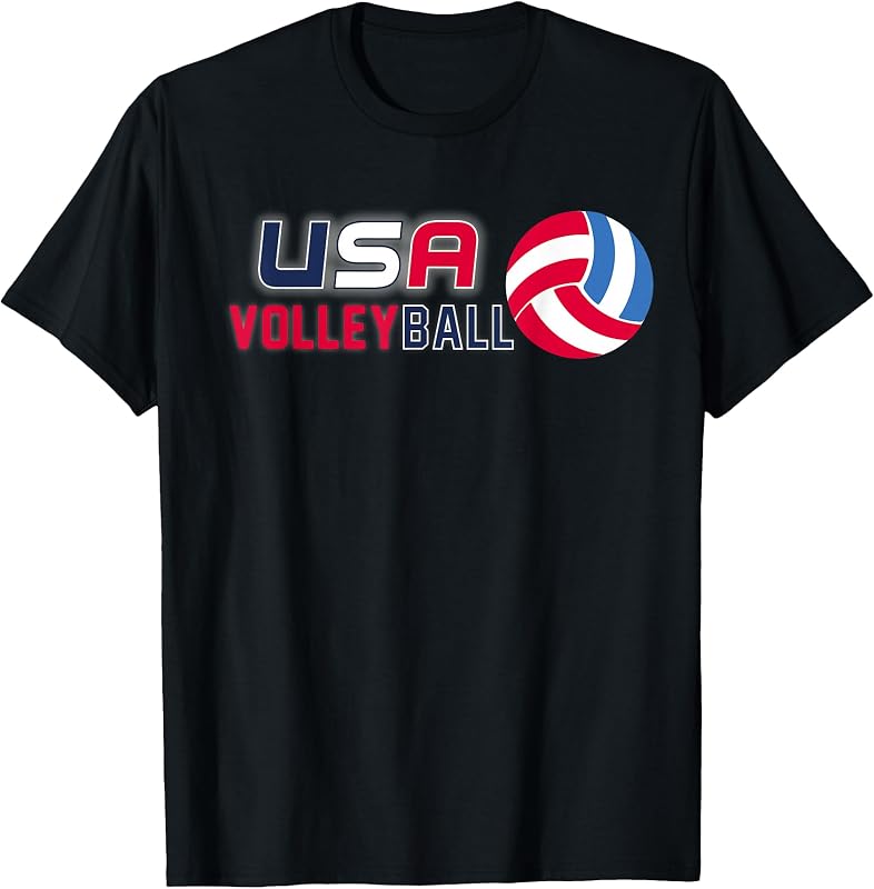 USA Flag Volleyball Men's and Women's Volleyball Shirt T-Shirt