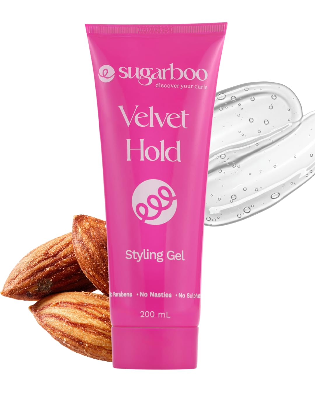 SugarBoo Curls Citrus & Hibiscus Moisture Hold Gel (250ml) for Dry, Frizzy, Wavy, Curly Hair. Vegan & CG Friendly. No Parabens, Sulphates & Other Nasties