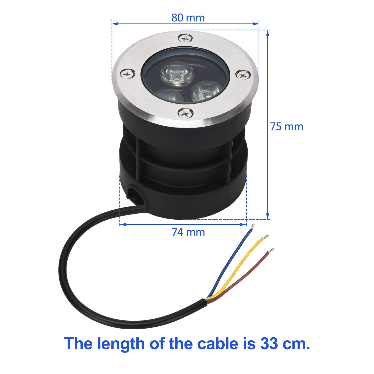 Hansiro Lot De 4 Spots Encastrables LED 5W - Éclairage Extérieur Carrossable IP67, Blanc Chaud 12/24V