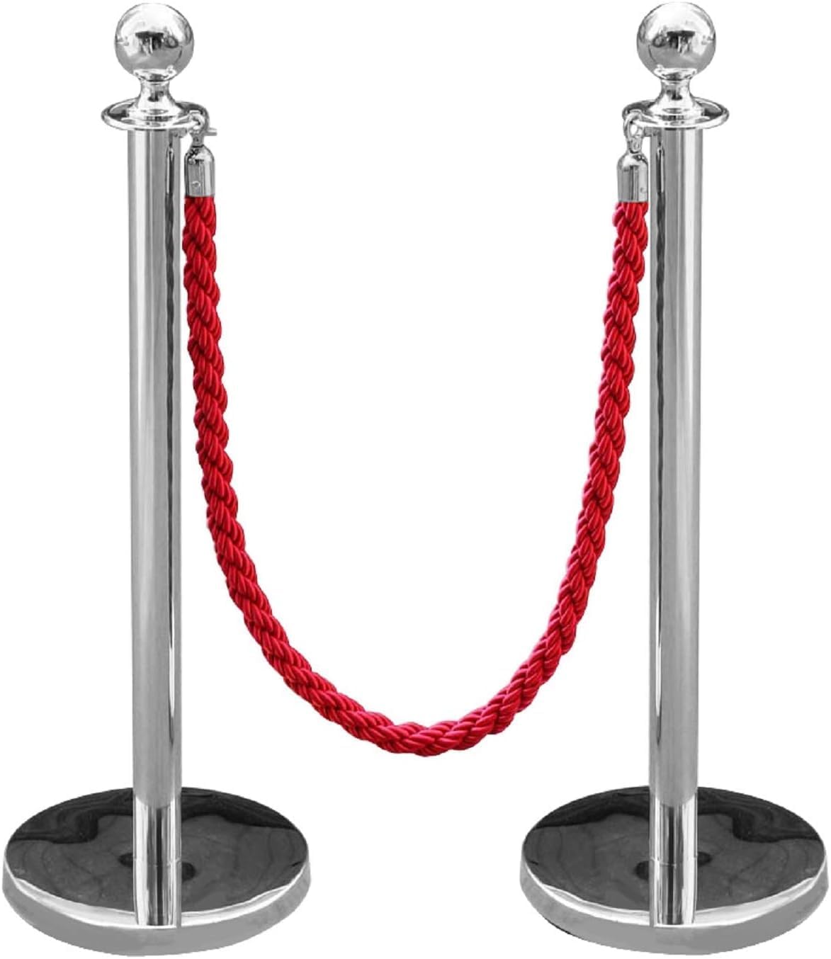 Supernic Queue Rope Barrier Set Posts Stands Divider Stainless Steel