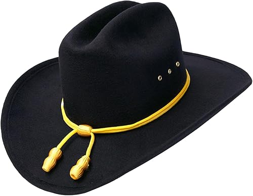 Sombrero de vaquero occidental con banda de caballería color negro