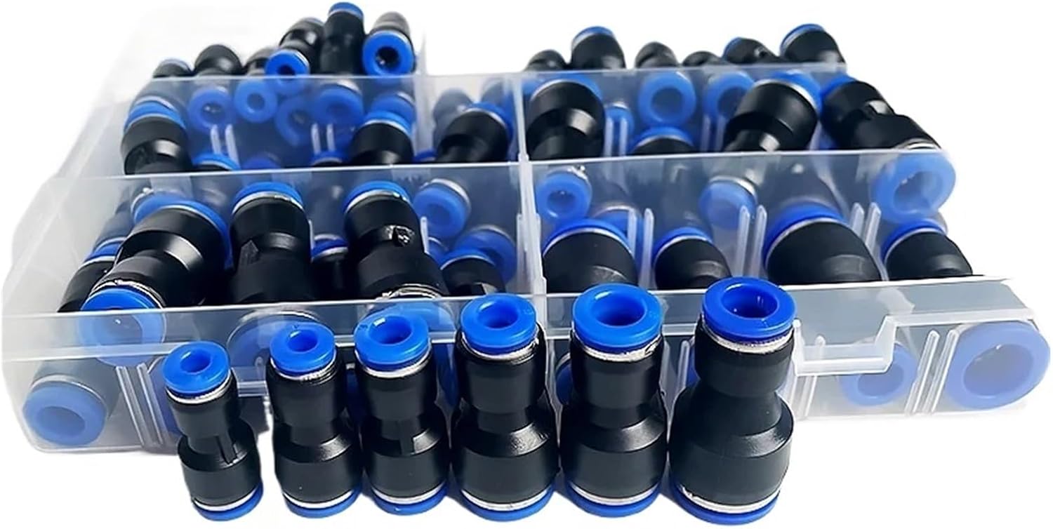 61PCs Boxed PG Pneumatic Connector Air Pipe 4mm 6mm 8mm 10mm 12mm PG8-6 PG10-8 PG6-4 PG8-4 PG10-6 PG12-6 PG12-8(1 BOX)