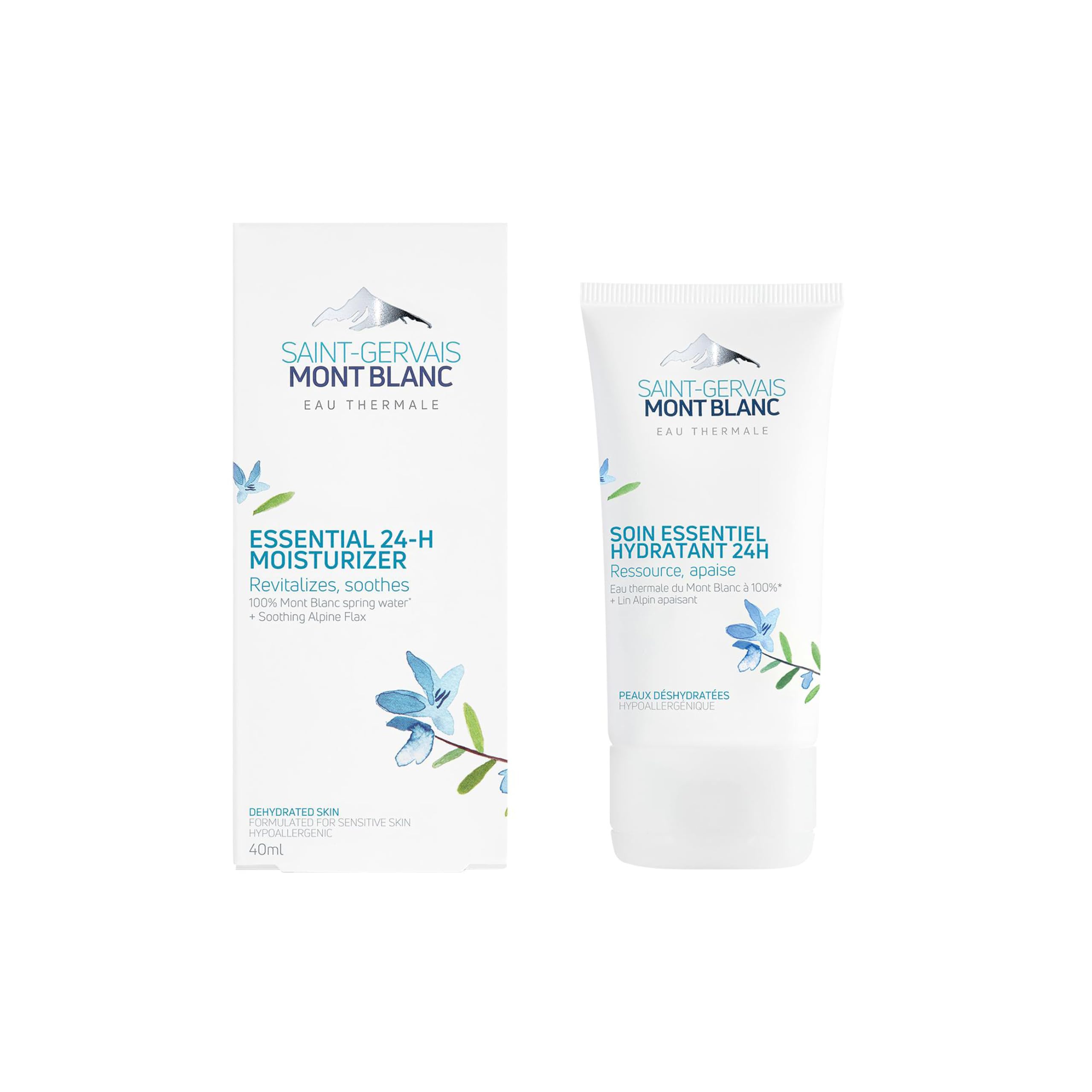 Saint-Gervais Mont Blanc Cuidado Facial Hidratante 24H Pieles Deshidratadas/Sensibles/Normales a Secas, 40ml