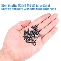 Vista 6 de DYWISHKEY 1220 piezas M2 M3 M4 M5, 10.9 grado de aleación de acero hexagonal cabeza botón pernos, tornillos, tuercas, arandelas, kit surtido