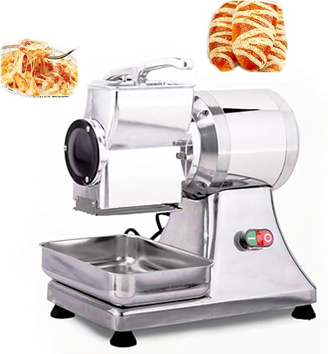 NEWTRY Molinillo de queso comercial de 550 W, máquina de ralladores de queso eléctricos grandes, máquina portátil de acero inoxidable para queso,