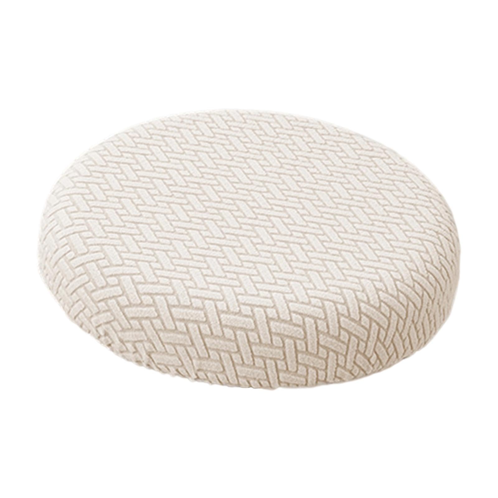 Round Bar Stool Cover, Stool Cushion Chair Seat Protector Soft Dustproof Chair Cover Slipcover for Wedding Office Party Home, Beige, for 37cm to 48cm
