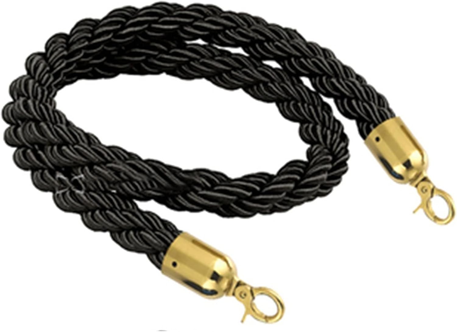 3/4/5/10Ft Crowd Control Barrier Ropes, Twisted Safety VIP Stanchion Rope with Stainless Steel Hooks, for Movie Theaters/Grand Openings, Silver Braided Hemp Rope for Queue Divider, 3.2cm/1.3in ( Color