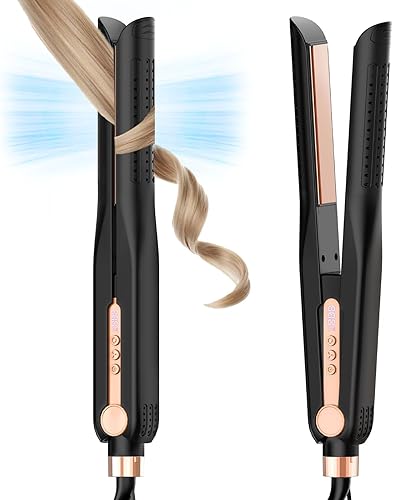SKIMI Airflow Styler, plancha para el cabello de titanio, alisador de pelo profesional con tomas de aire de enfriamiento para fijar el estilo, 5