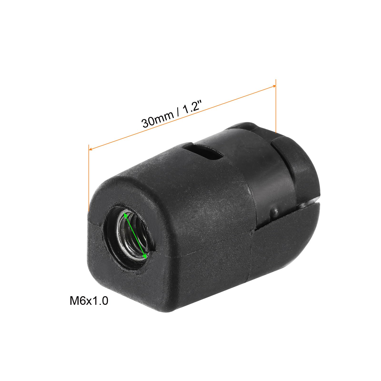 sourcing map Molla a gas montante M6 raccordo femmina filettato connettori in acciaio nero, 4 pezzi