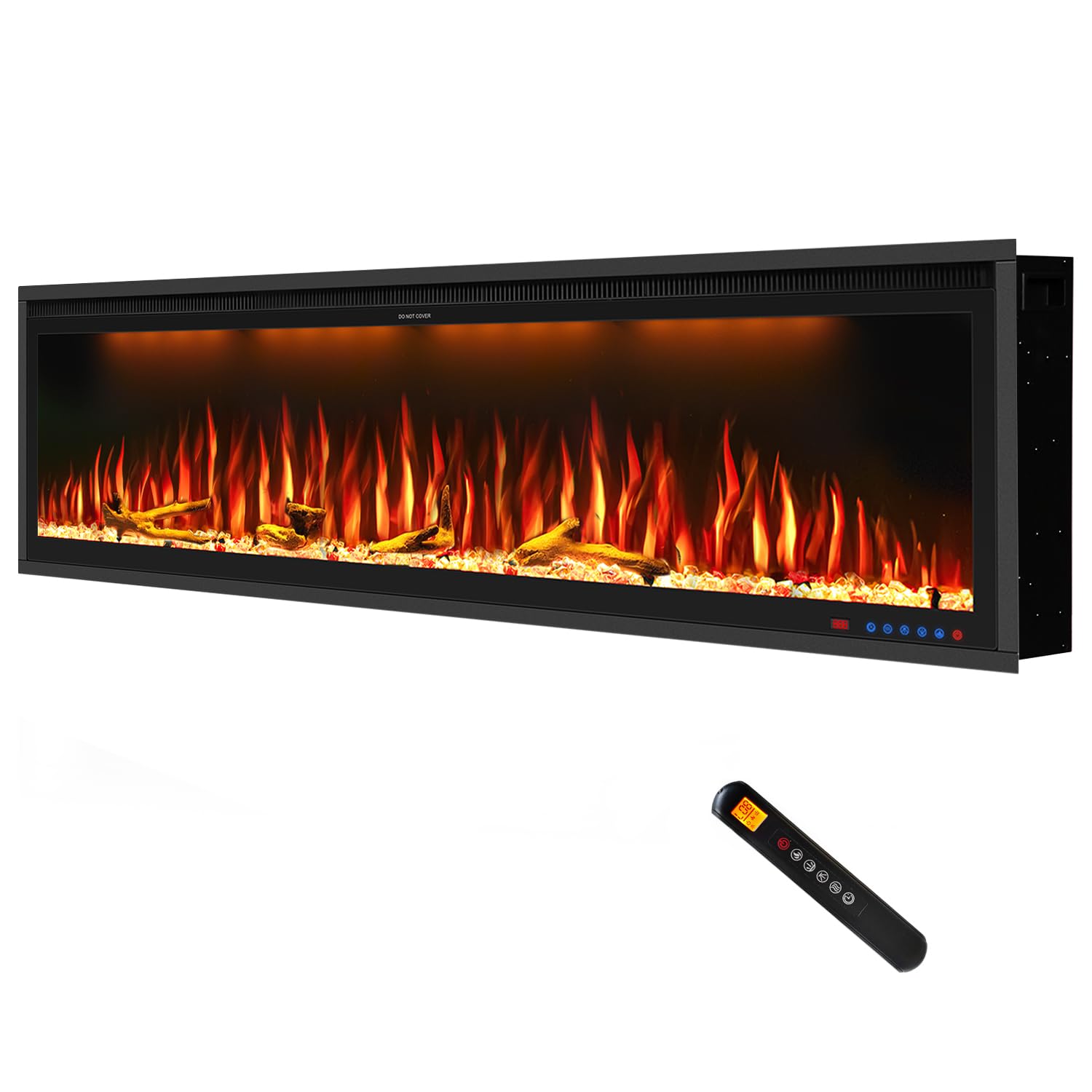 Amazon.com: Benrocks 74'' Slim Electric Fireplace Inserts - WiFi-Enabled,  Alexa u0026 App Control, Recessed u0026 Wall Mounted, 13 * 13 * 3 Flame Color  Combinations, 750W/1500W, Black : CDs u0026 Vinyl