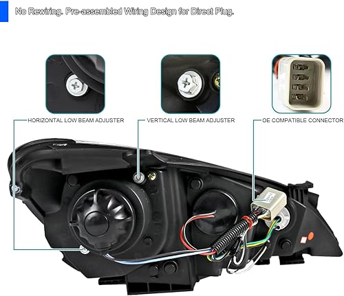 Miniatura 4 de Spec-D Tuning Faros delanteros de proyector cromados de estilo LED, faros delanteros transparentes compatibles con Hyundai Genesis 2010-2012 de 2