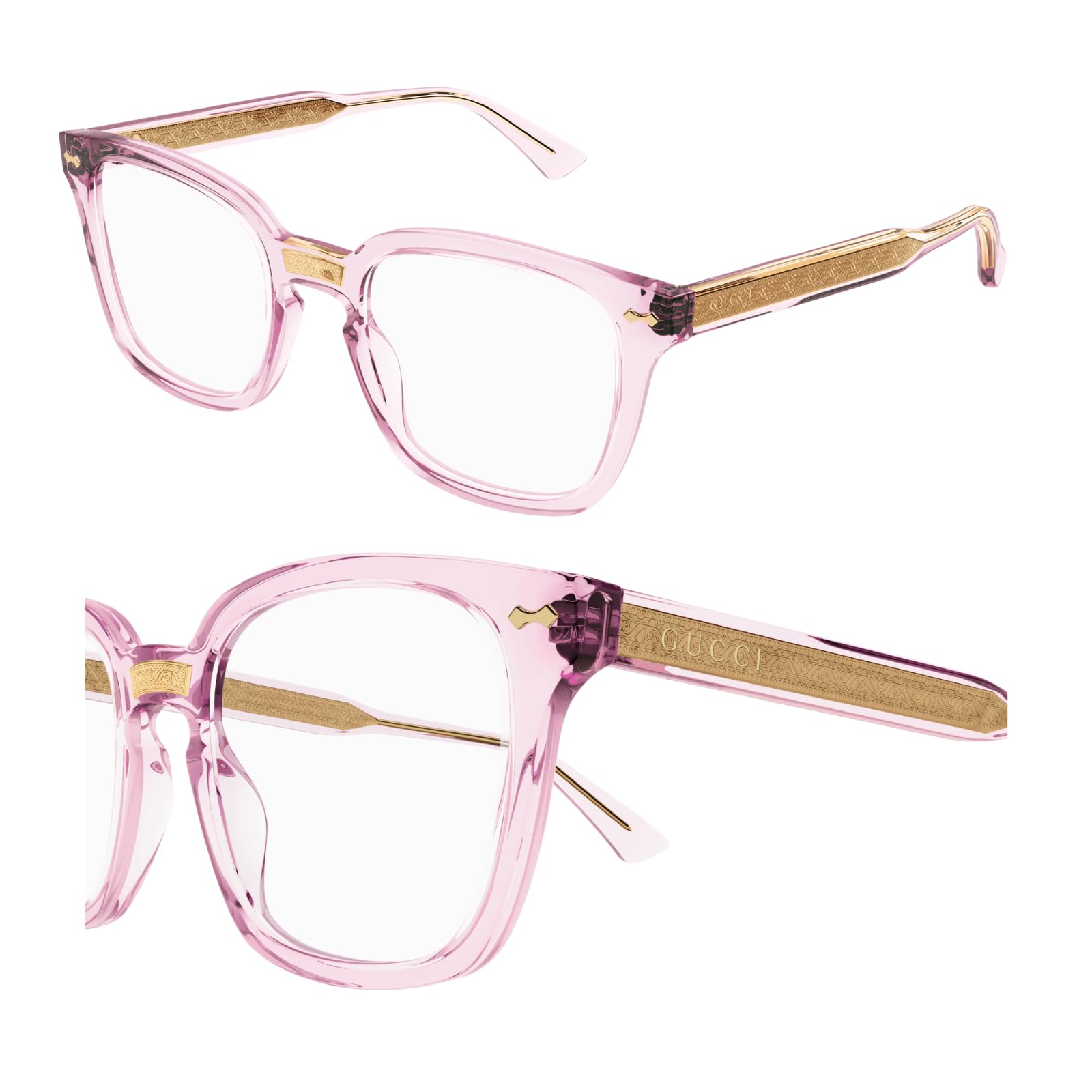 Gucci GG0184O Square Shape Eyeglasses + Bundle with eSHADES Luxury
