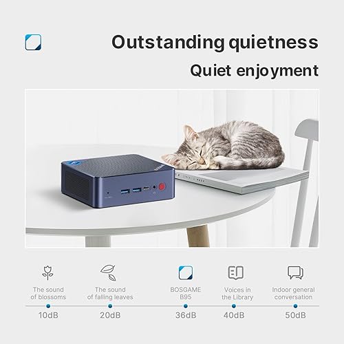 Miniatura 8 de Mini PC Intel 12 generación Alder Lake-N95, 16GB DDR4 RAM 512GB NVME SSD W11 Pro Mini Computadoras, 4K UHD Triple Display, 2.5G LAN, USB-C, 4* USB