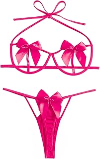 Lilosy Sexy Underwire Floral Lace Sheer Lingerie Set for Women See Through Bra and Panty 2 Piece