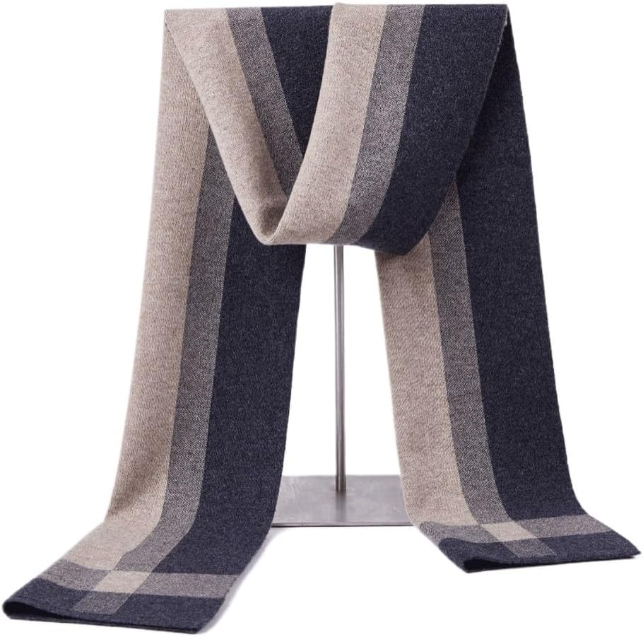 JSEIAJB Autumn and Winter Men's and Women's Neutral Scarf British Plaid Knitted Warmth Scarf