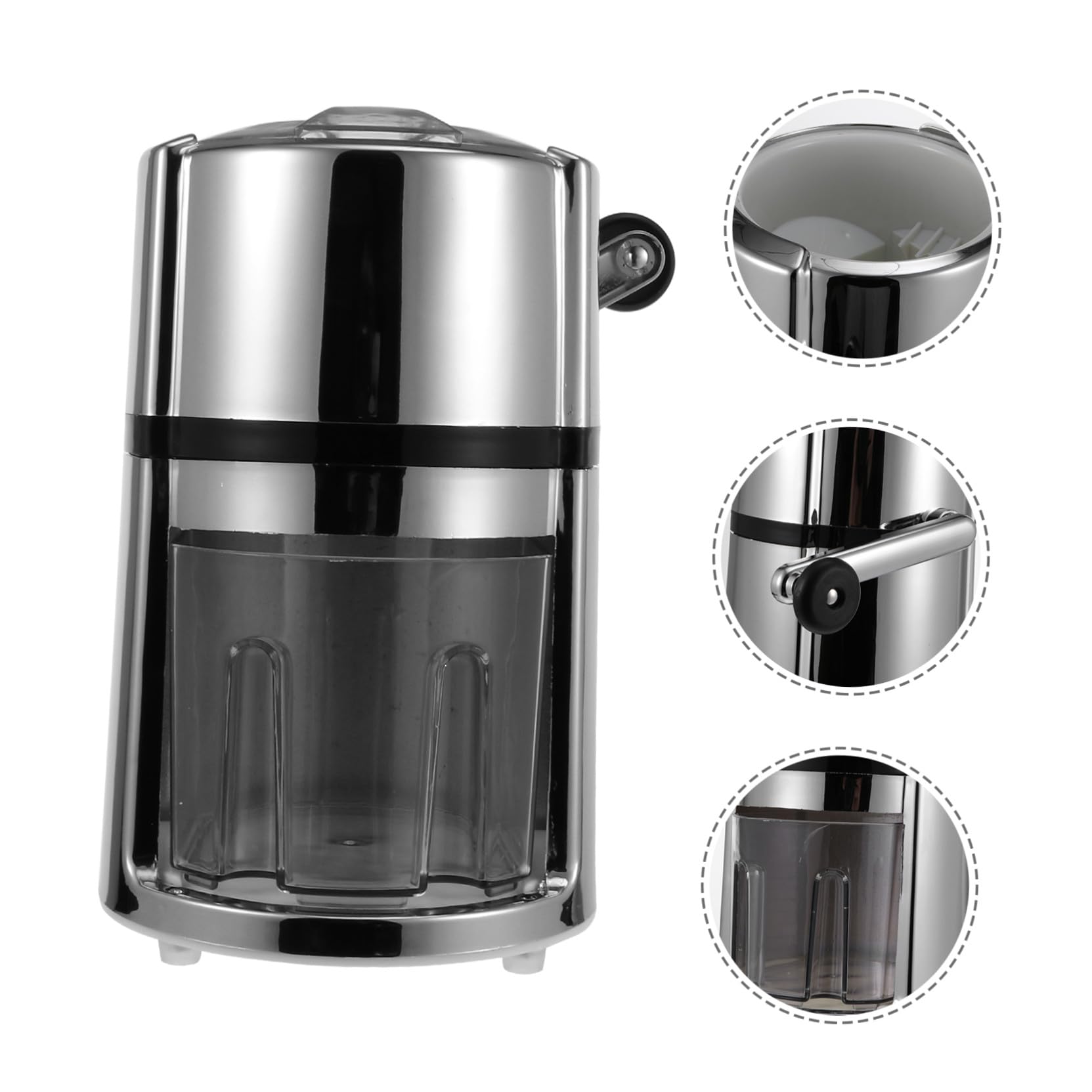 Toddmomy Trituradora Hielo Manual Portátil con Manivela Picadora Hielo Abs Acero Inoxidable para Granizados para Bebidas y Cócteles sin Electricidad Uso Doméstico y Bar