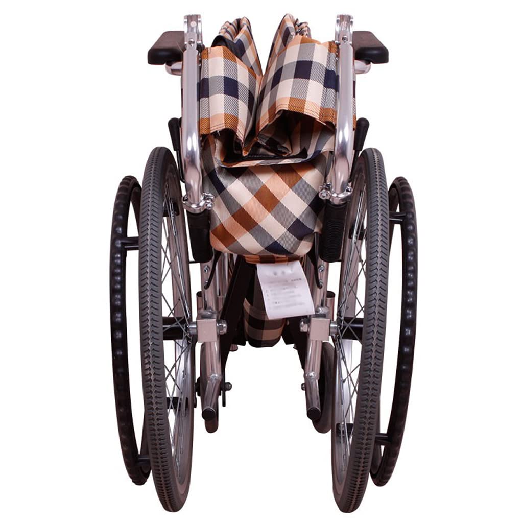 Silla de Ruedas Ligera Plegable Autopropulsada, Silla de Ruedas de Aleación de Aluminio Multifunción Cómoda Transpirable Scooters de Movilidad Seguridad/a