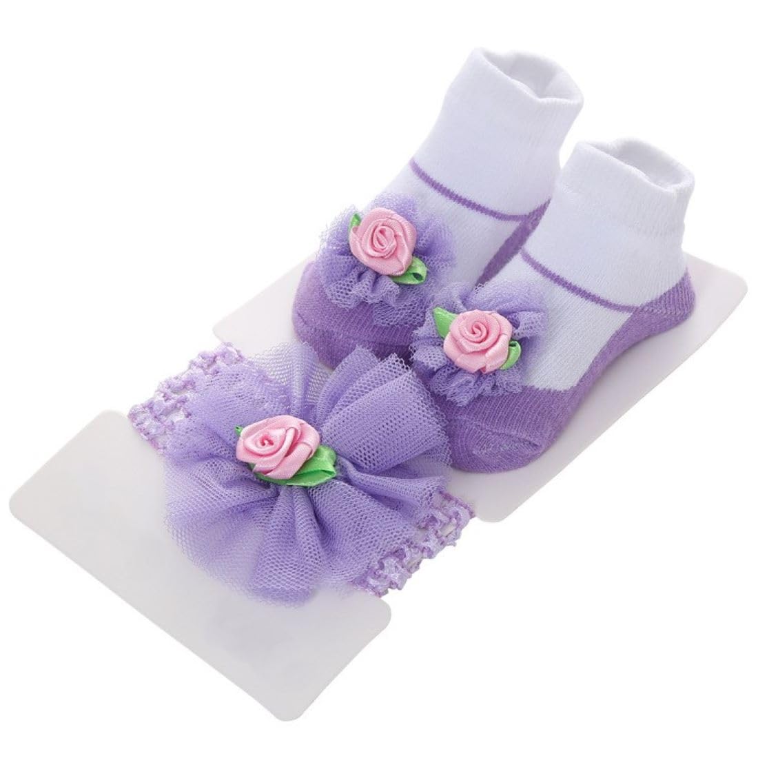 Baby Rose Flower Hairband & Shoes Set Soft, Comfortable Fit for Ages 0-6 Month-old's | Ideal for Newborns & Toddlers-image-37
