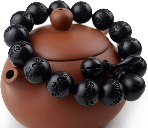 Miniatura 3 de Pulsera de cuentas de madera con diseño de azufaifo de madera de azufaifo grabada con palabras sánscritas, oración mala, Feng Shui, Lucky para