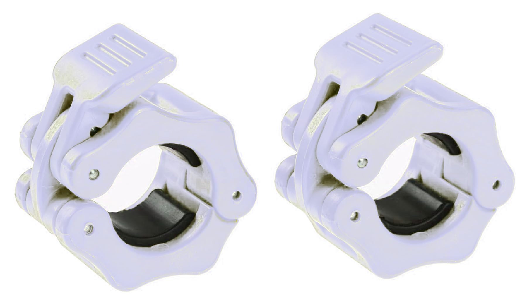 GW TechBarbell Clamps 1 inch, Exercise Collars 1"(25mm) Quick Release Pair of Locking Collar Clips for Workout Weightlifting Fitness Training (White)