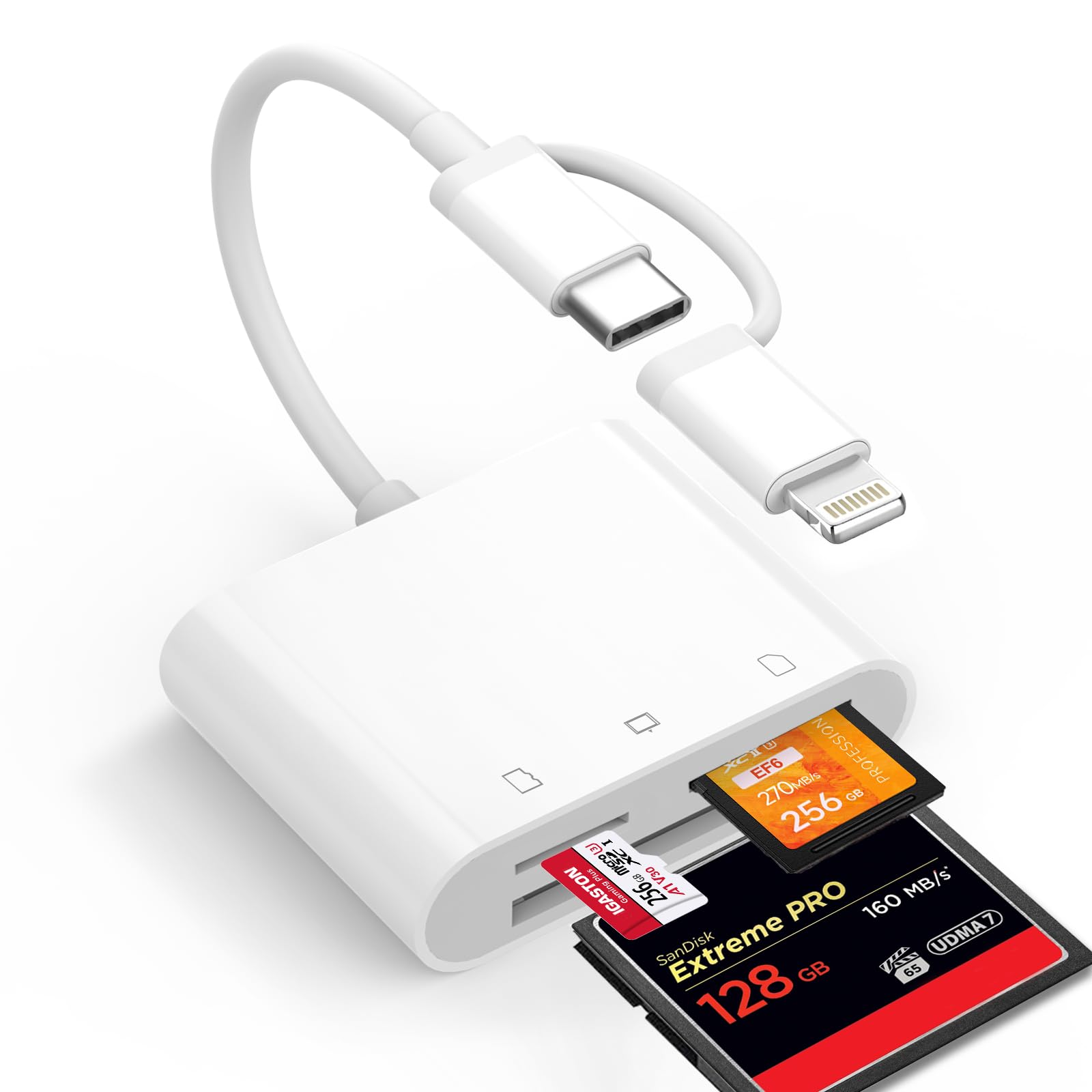 Amazon.com: Denlane CF SD Card Reader for iPhone iPad Mac Dual